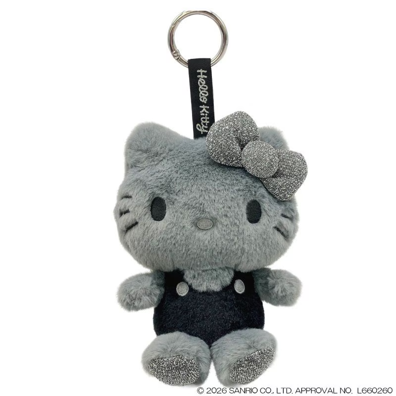 Sanrio｜Hello Kitty Fluffy Glitter Mascot Holder /Plush Keychain｜6.0 x 11.0 x 12.5cm approx.