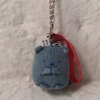 Sumikko gurashi｜Kurashiki Denim House Mascot Holder /Plush Keychain｜H75 x W65 x D65mm approx.