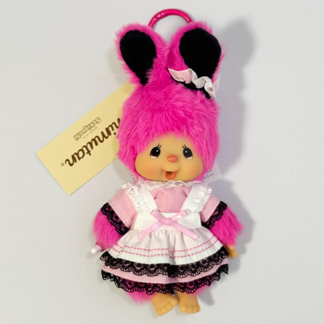 Monchhichi｜Sekiguchi lace DRESS Mascot Holder /Plush Keychain｜H14cmapprox.