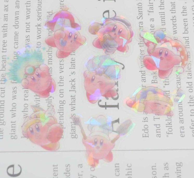 Kirby星之卡比｜ Aurora Hologram Clear Sticker Pack - Kirby可爱造型极光全息透明薄片贴纸套装｜40枚入