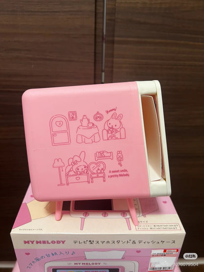 Sanrio｜TV-Shaped Smartphone Stand &amp; Tissue Case｜187×150×135mm approx.
