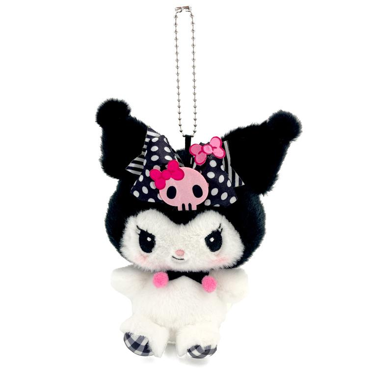 Sanrio｜Pink Black Party Mascot Holder /Plush Keychain｜ H18.5 x W18.5 x D7cm approx.