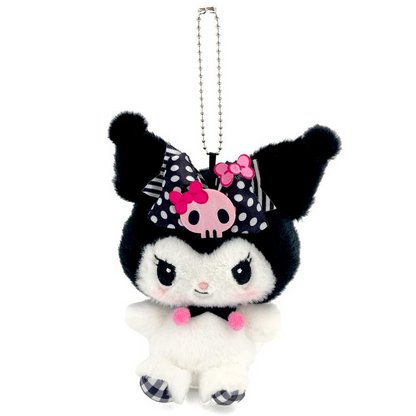 Sanrio｜Pink Black Party Mascot Holder /Plush Keychain｜ H18.5 x W18.5 x D7cm approx.
