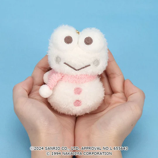 Sanrio｜Pickles the Frog Snowman Mascot Holder /Plush Keychain｜8.5×6×4.5cm approx.