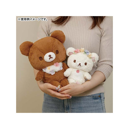Rilakkuma轻松熊｜软软绵绵花环茶会限定大公仔/玩偶/脚上有图案哟｜约280×270×170mm