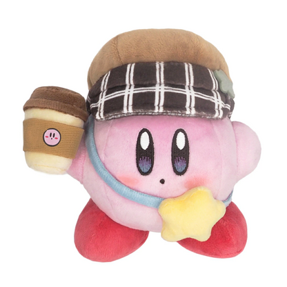 Kirby星之卡比｜San-ei Kirby Of The Stars Sunny Day Plush Exciting Outing Kirby超可爱星之卡比郊游系列喝咖啡毛绒玩偶/公仔｜约10.3 x 15.6 x 17.1cm