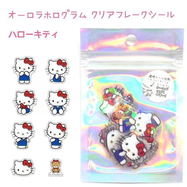 Sanrio|Aurora Hologram Clear Flake Stickers|40 pieces