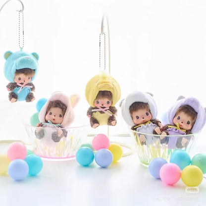 Monchhichi｜nimal Bebichhichi SS Big Face Mascot Holder /Plush Keychain｜H10.5 x W6.5 x D7cm approx.