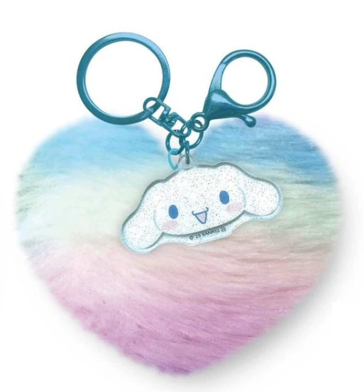 Sanrio｜Leopard Heart-Shaped Fur Keychain/Keyring｜H80 x W100 x D50mm approx.