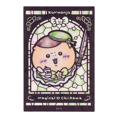 Chiikawa 吉伊卡哇｜Magical Chikawa Stained Glass Style Clear Card魔法少女系列彩色玻璃窗亚克力可爱角色透光卡片｜约H148×W100mm