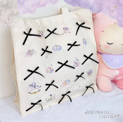 Sentimental Circus｜San-X Tote Bag - Sentimental Circus : Spica and the Child of the Constellation Black Ribbon｜350×350×110mm approx.