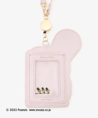 Snoopy｜Afternoon Tea英伦风限定皮质感可伸缩卡包｜縦14.2cm/横10.5cm/ストラップ全長25cm/リール全長34cm
