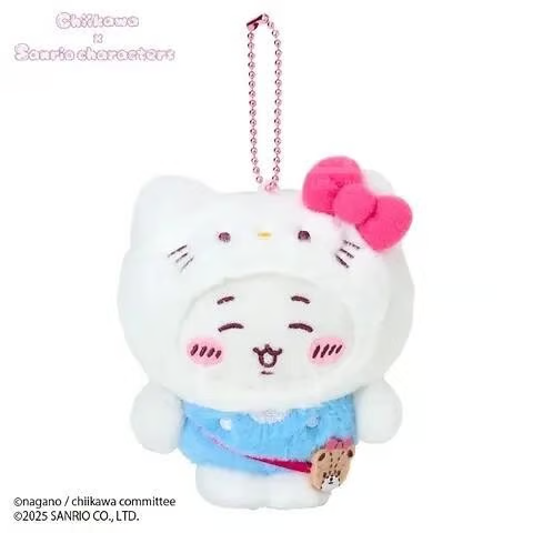 Sanrio｜Chiikawa X Sanrio Characters  Mascot Holder /Plush Keychain｜8 x 14.5 x6cm approx.