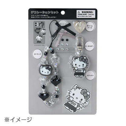 Sanrio三丽鸥｜Charm Decoration Set Monotone黑白印象系列手机吊饰装饰DIY套装｜约 5.5×1×12cm