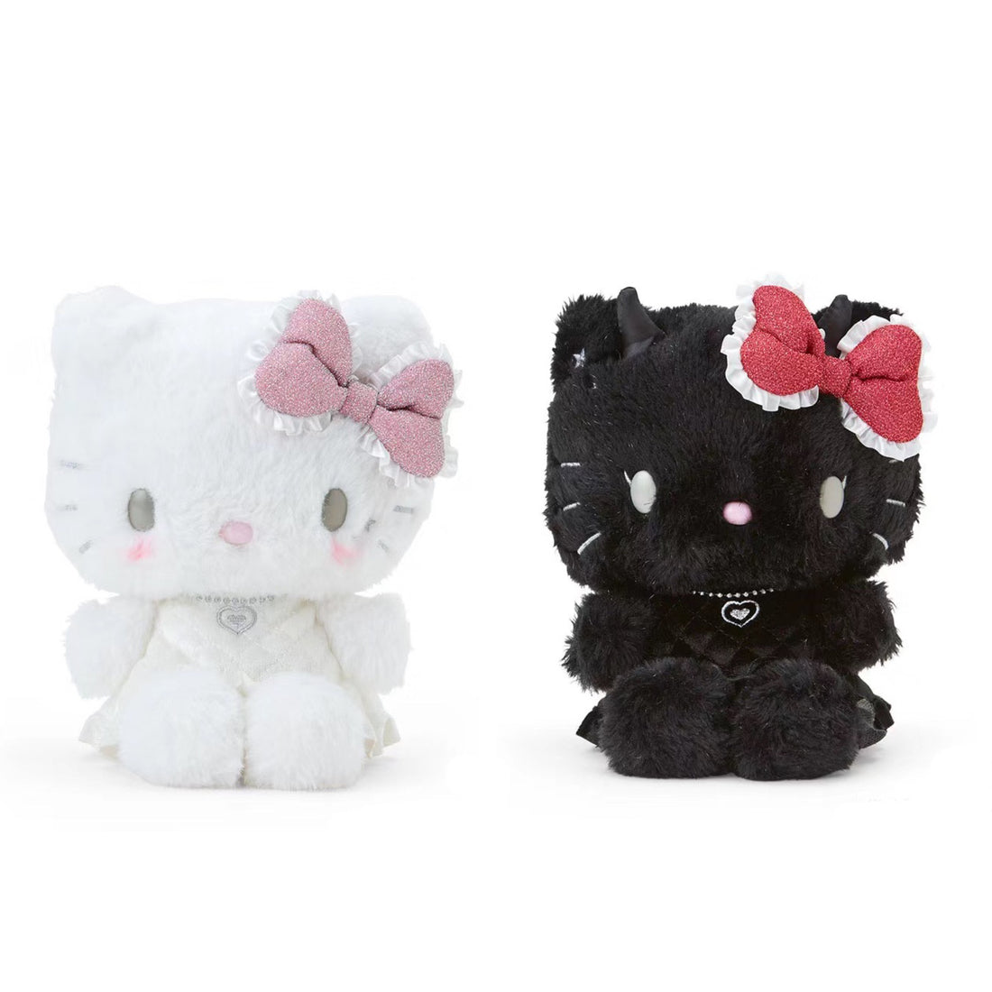 Hello kitty凯蒂猫｜Sanrio Hello Kitty Plush  / Angel and Little Devil天使恶魔玩偶｜约 25.7 x 18.2 x 11.7cm