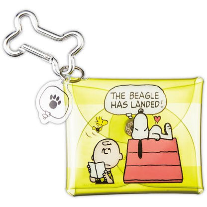 Snoopy｜音楽のある日々方形透明pvc钥匙包/零钱包/airpods耳机收纳包/小骨头钥匙扣｜约W75×H90×D20mm