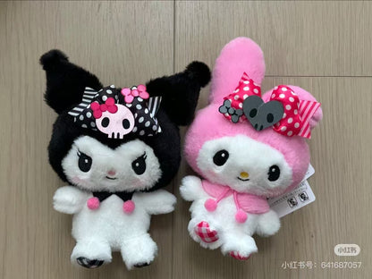 Sanrio｜Pink Black Party Mascot Holder /Plush Keychain｜ H18.5 x W18.5 x D7cm approx.