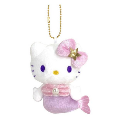 HelloKitty｜Sanrio 50th Anniversary Collection Mermaid Mascot Holder /Plush Keychain｜H10.5 x W8.5 x D4.5cm approx.