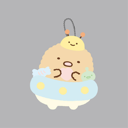 Sumikko gurashi｜Mysterious Friends Fluffy Diecut Coin Case Plush Keychain｜W87mm x H90mm approx.