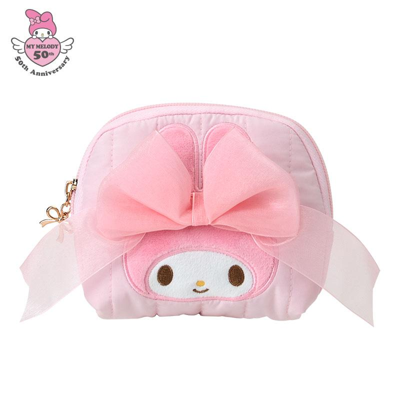Sanrio三丽鸥｜My Melody Birthday 50th Anniversary Princess Tissue Pouch美乐蒂50周年生日粉桃甜心系列化妆包/小收纳包/正反面都可爱｜约幅15×奥行3×高さ12.5cm