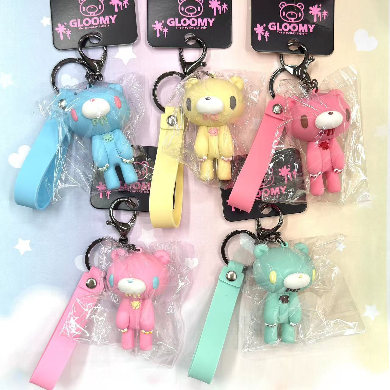 Gloomy Bear｜&quot;GLOOMY The Naughty Grizzly&quot; Keychain/Keyring｜8 × 8 × 8 cm approx.