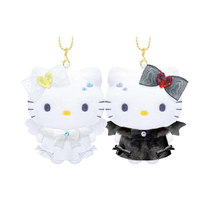 Sanrio｜Hello Kitty &amp; Hello Mimmy Nico Mascot Holder /Plush Keychain｜H200 x W155 x D55mm approx.