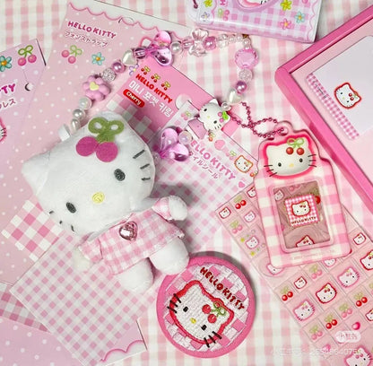 HelloKitty凯蒂猫｜Plush Keychain With Reel - Hello Kitty / Nurse Blue天使护士系列可伸缩毛绒玩偶钥匙扣挂件/包挂｜约H116 × W75 × D63mm