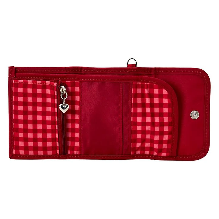 Sanrio｜Autumn Apple Gingham Red Trifold Wallet｜11×2×8cm approx.