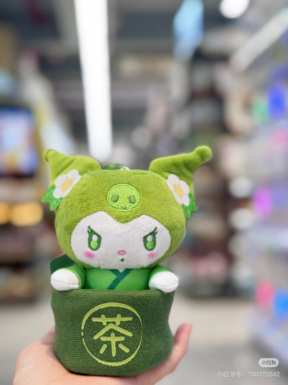 Sanrio｜Matcha Bowl Mascot Pouch Plush Keychain｜13×7.5×7.5cm approx.