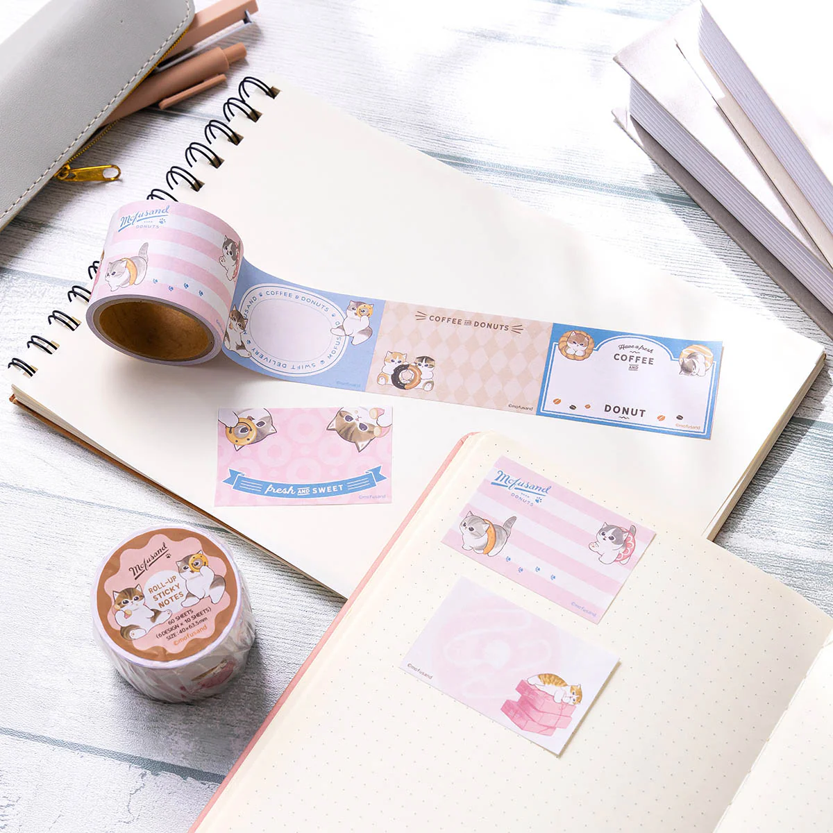 Mofusand｜Coffee And Donuts Milk Chocolate Roll Sticky Notes｜60 sheets