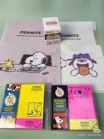 Snoopy｜75th Anniversary Peanuts Character Goods Cute Sticky Notes Memo Messages｜200 sheets