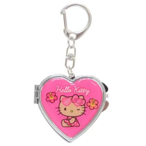 Sanrio｜Hello KittyHeart-shaped mirror keychain/keyring｜ 50x95x8mm approx.