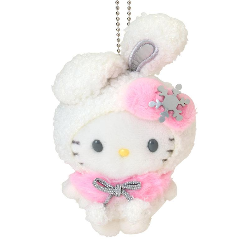 Sanrio｜Christmas Snow Rabbit &amp; Candy Ramune Mascot Holder /Plush Keychain｜9×6×13.5cm approx.