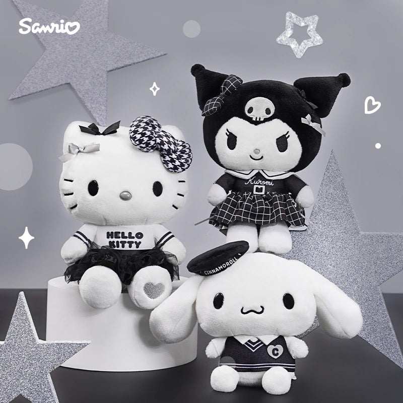 Sanrio三丽鸥｜Plush Toy Monotone黑白印象千鸟格系列可爱角色毛绒玩偶/公仔｜约17×12×22cm