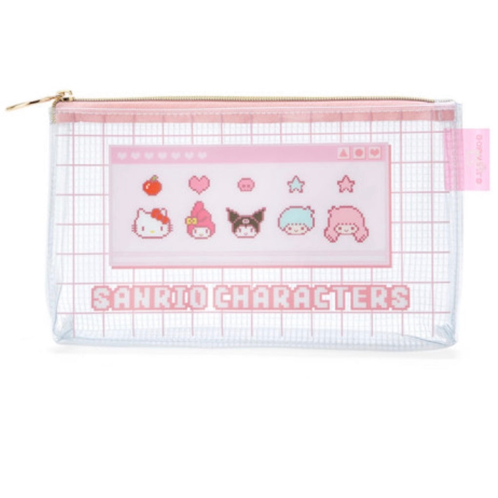 Sanrio｜透明pvc像素画/马赛克游戏角色图案化妆包/收纳包｜约20×2.3×12cm