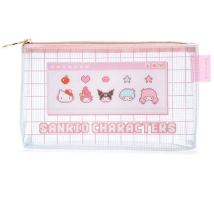 Sanrio｜透明pvc像素画/马赛克游戏角色图案化妆包/收纳包｜约20×2.3×12cm