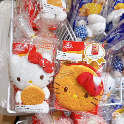 Sanrio三丽鸥｜Morinaga × Sanrio Collaboration Biscuit &amp; Pouch森永联名饼干+饼干造型零钱包挂件/正反面都可爱｜约幅11×奥行4×高さ11cm【25.07】