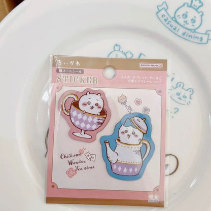 Chiikawa 吉伊卡哇｜Wonder tea time爱丽丝梦游仙境下午茶系列布贴刺绣贴纸套装｜2枚入