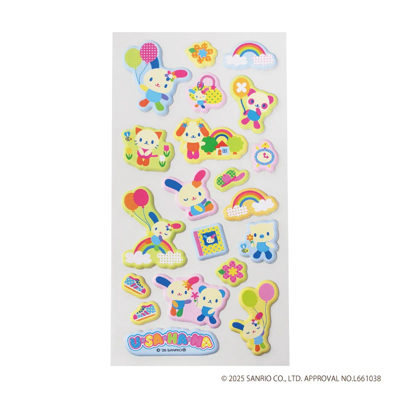 Sanrio|Usahana Puffy Sticker|185×95mm approx.