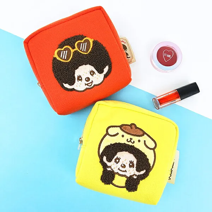 Monchhichi｜Pompompurin x Monchhichi Sagara Embroidery Mini Pouch｜W115×H120×D50mm approx.