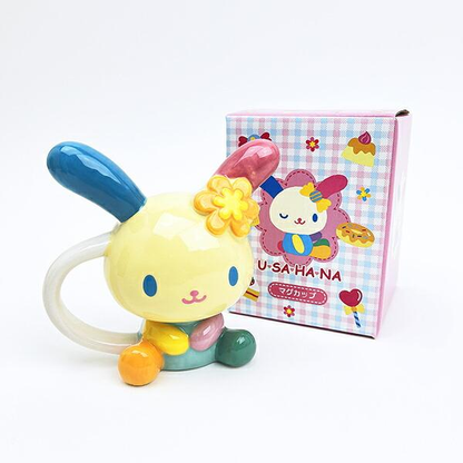 Sanrio｜Usahana Die-Cut Mug Cup｜10.9cm x 12cm x 7.7cm approx.