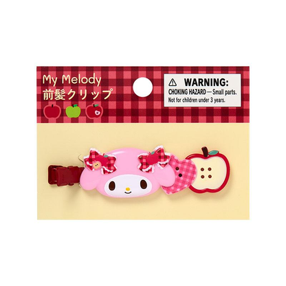 Sanrio｜Autumn Apple Gingham Red Hair Clip｜7×1.2×2.5cm approx.