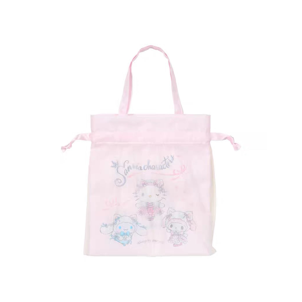 Sanrio｜Handled Pouch White Cat Ballerina｜21×0.5×24cm approx.
