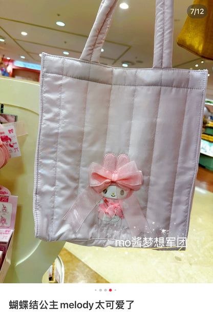 Sanrio三丽鸥｜My Melody Birthday 50th Anniversary Princess Ribbon Tote Bag 美乐蒂50周年生日粉桃甜心系列托特包/单肩包｜约40.2 x 35.7 x 7.9cm