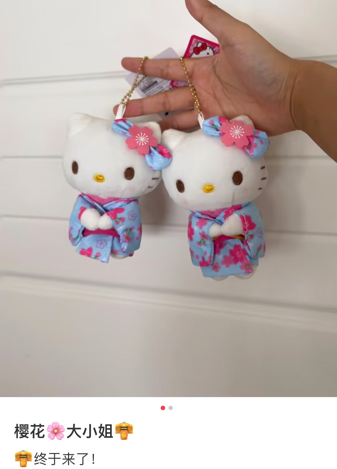 Hello kitty｜Sakura Kimono Mascot Holder /Plush Keychain｜5.5×8×12cm approx.
