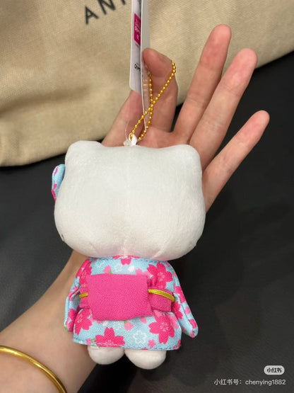 Hello kitty｜Sakura Kimono Mascot Holder /Plush Keychain｜5.5×8×12cm approx.