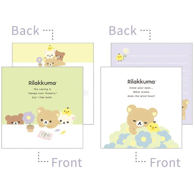 Rilakkuma｜Flower Square Memo Pad ｜100×100mm aprrox.