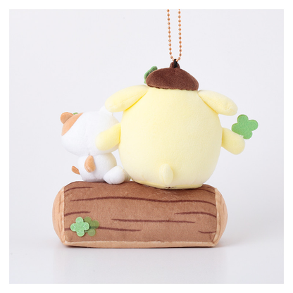 Sanrio｜Pompompurin good friend Tree Stump Cozy Picnic Mascot Holder /Plush Keychain｜H160mm approx