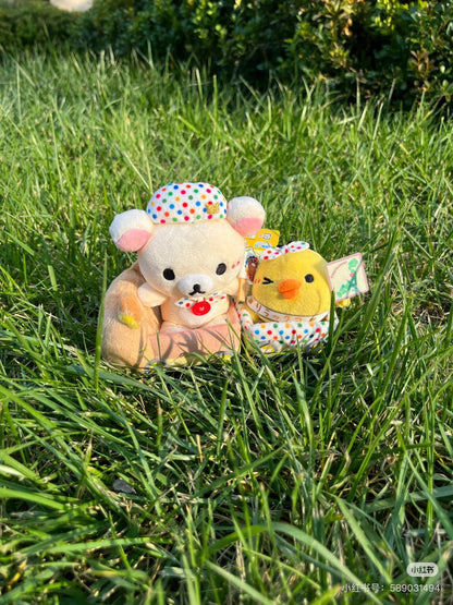Rilakkuma轻松熊｜20周年限定Korilakkuma小白熊+Kiiroitori鼻孔鸡+Rilakkuma轻松熊选举合奏巡游车毛绒玩偶套组摆件/公仔