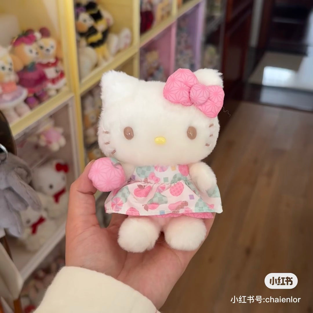 Sanrio三丽鸥｜Mascot Keychain粉彩碎花毛绒玩偶挂件/包挂｜约幅9.5×奥行7×高さ13cm
